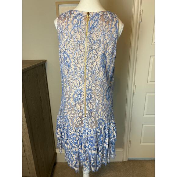 Eliza j | Blue/Neutral Lace Shift Dress | Medium - Picture 11 of 16